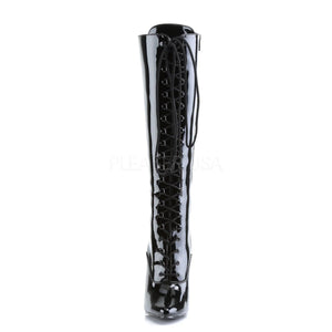 DEVIOUS DOMINA-2020 Black Pat Fetish Knee High Boots